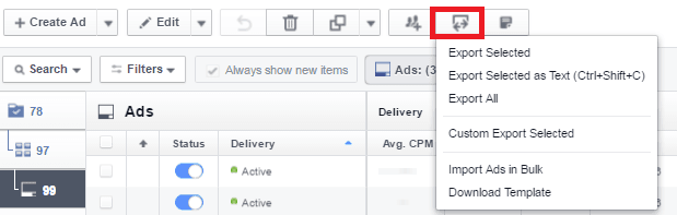 Power editor: vytváření reklam a jejich správa