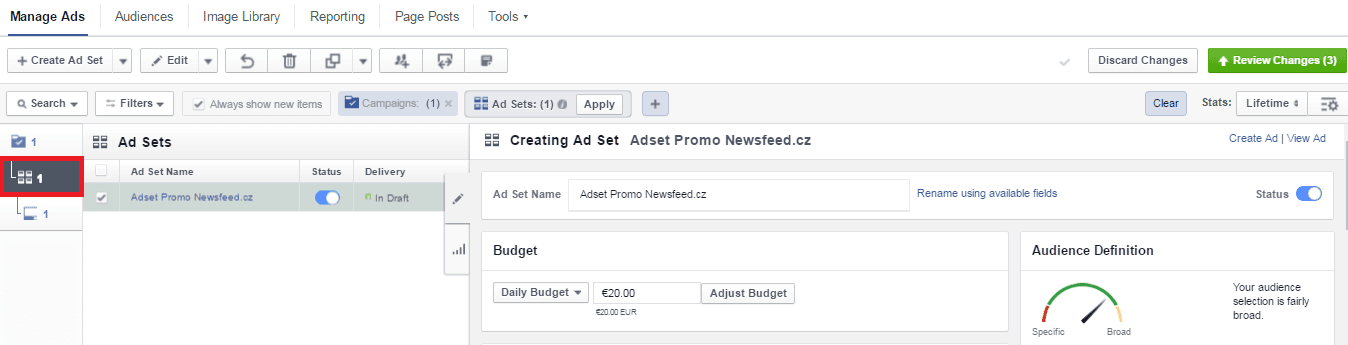 Power editor: vytváření reklam a jejich správa