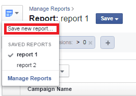 Save new report